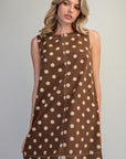 Eesome Polka Dot Mini Dress - Mocha