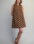 Eesome Polka Dot Mini Dress - Mocha