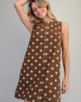 Eesome Polka Dot Mini Dress - Mocha