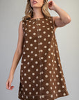 Eesome Polka Dot Mini Dress - Mocha