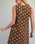 Eesome Polka Dot Mini Dress - Mocha