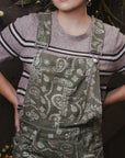 Eesome Bandana Printed Barrel Overalls - Vintage Army
