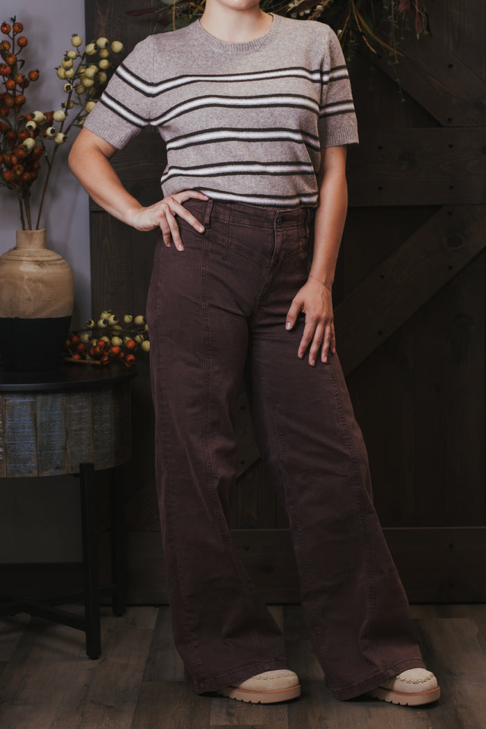 Free People Libra Wide Leg - Rum Running