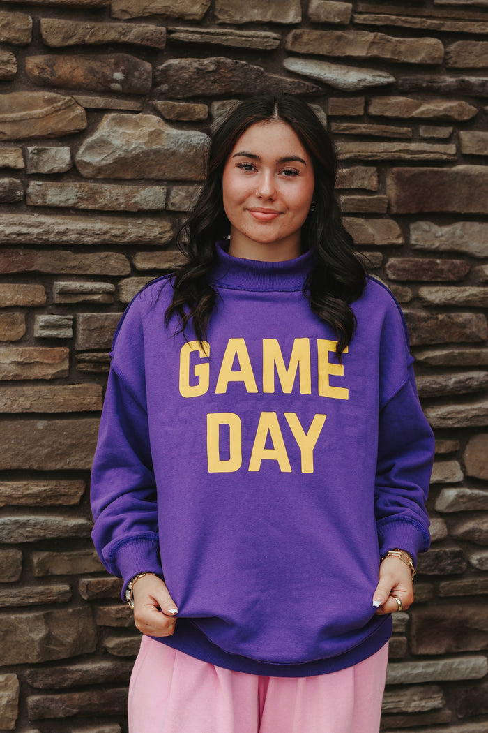 Panache Game Day & Sunday Funday Reversible Sweatshirt - Purple