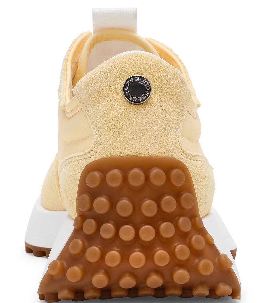 Steve Madden Campo Suede Retro Sneaker in Yellow, side view