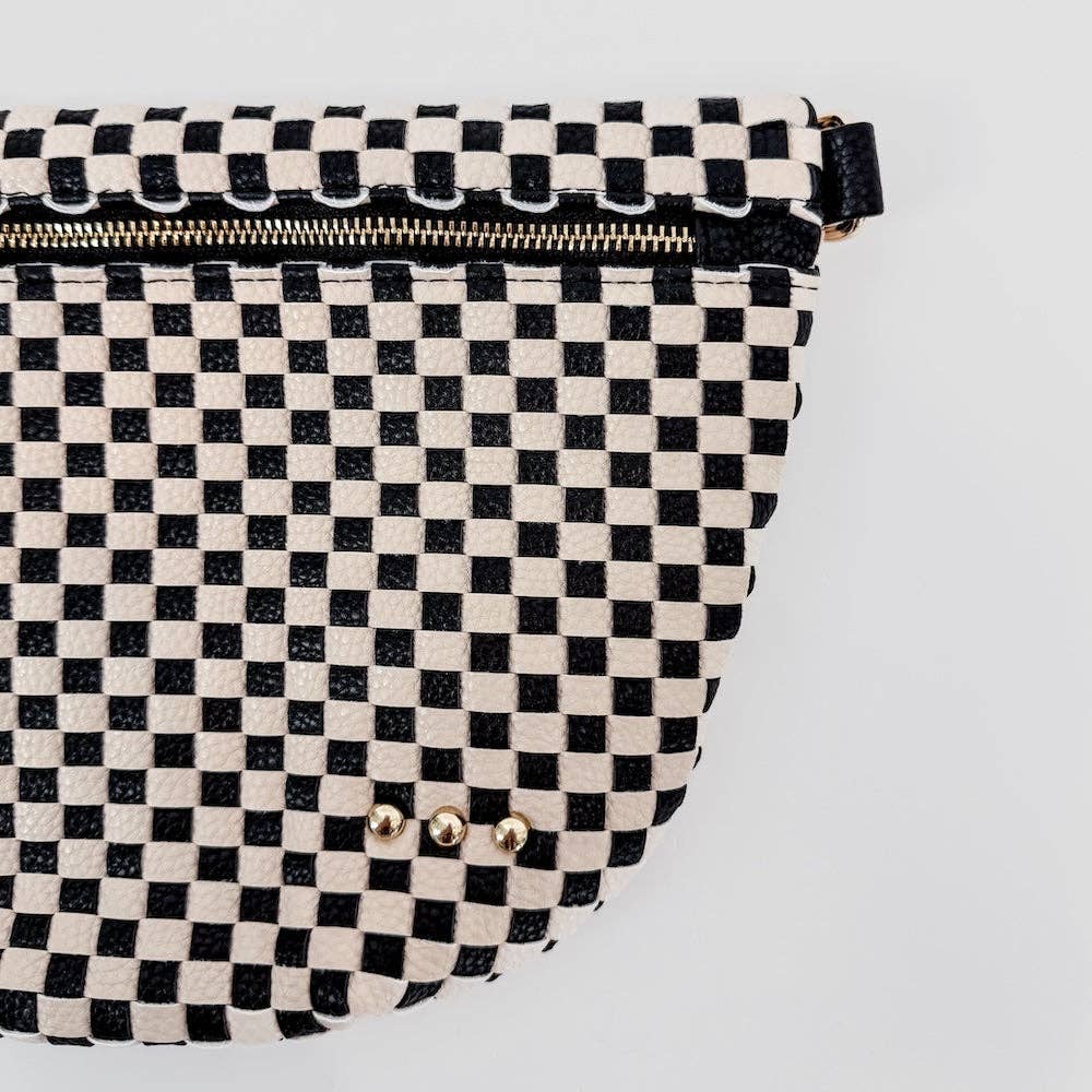 Westlyn Woven Bum Bag -  Checkered Coffee
