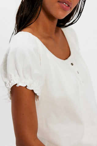 Free People Issa Tee in Clean Ivory - side view