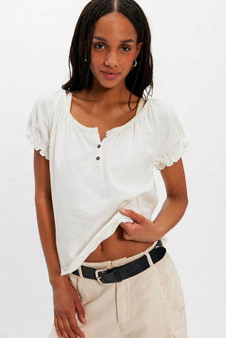 Free People Issa Tee in Clean Ivory - back view