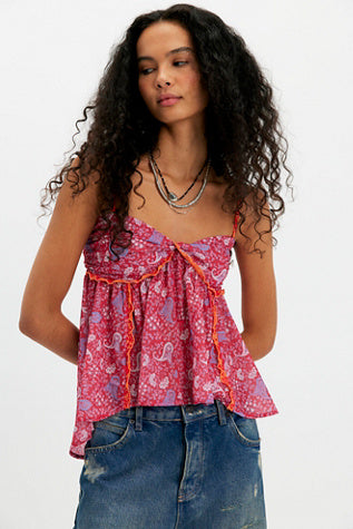 Free People Malia Tube Top - Raspberry, front view