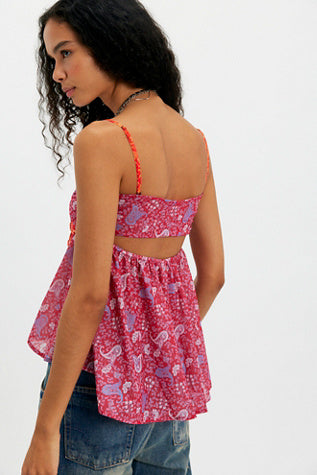 Free People Malia Tube Top - Raspberry, detail view