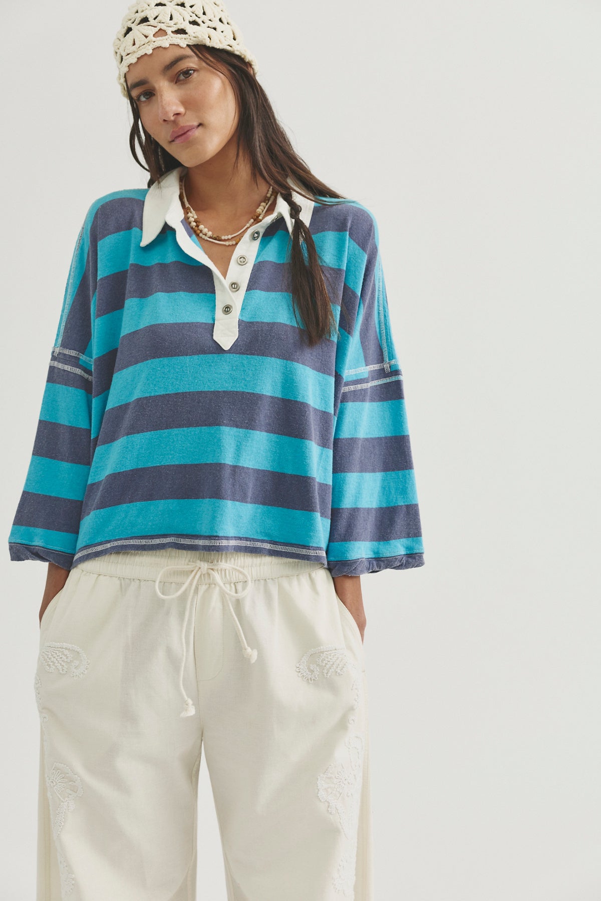 Free People Auggie Tee - Night Shadow, front view
