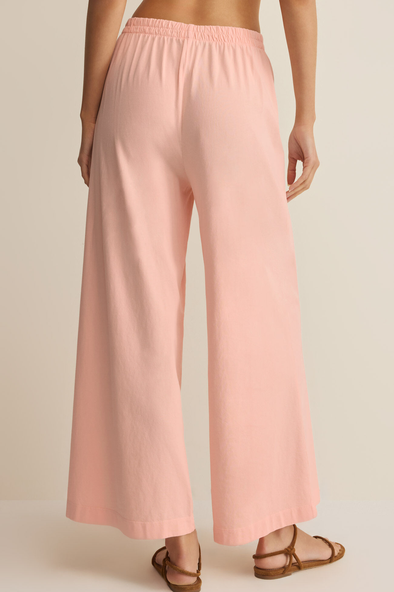 Z Supply Scout Jersey Crop Flare Pant in Bellini - back view