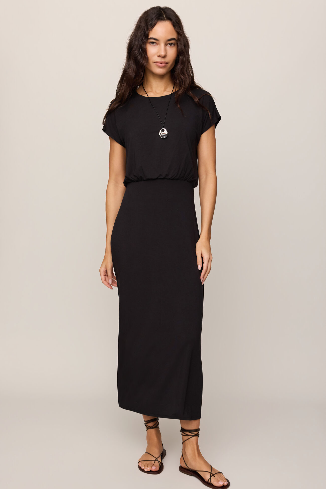 Z Supply Anika Midi Dress in Black - front view