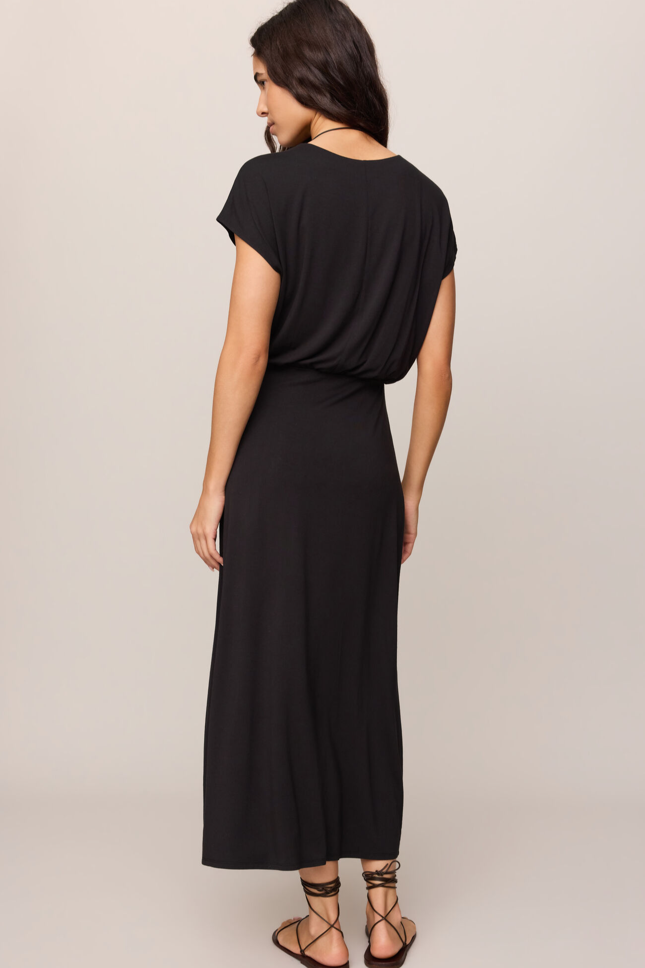 Z Supply Anika Midi Dress in Black - back view