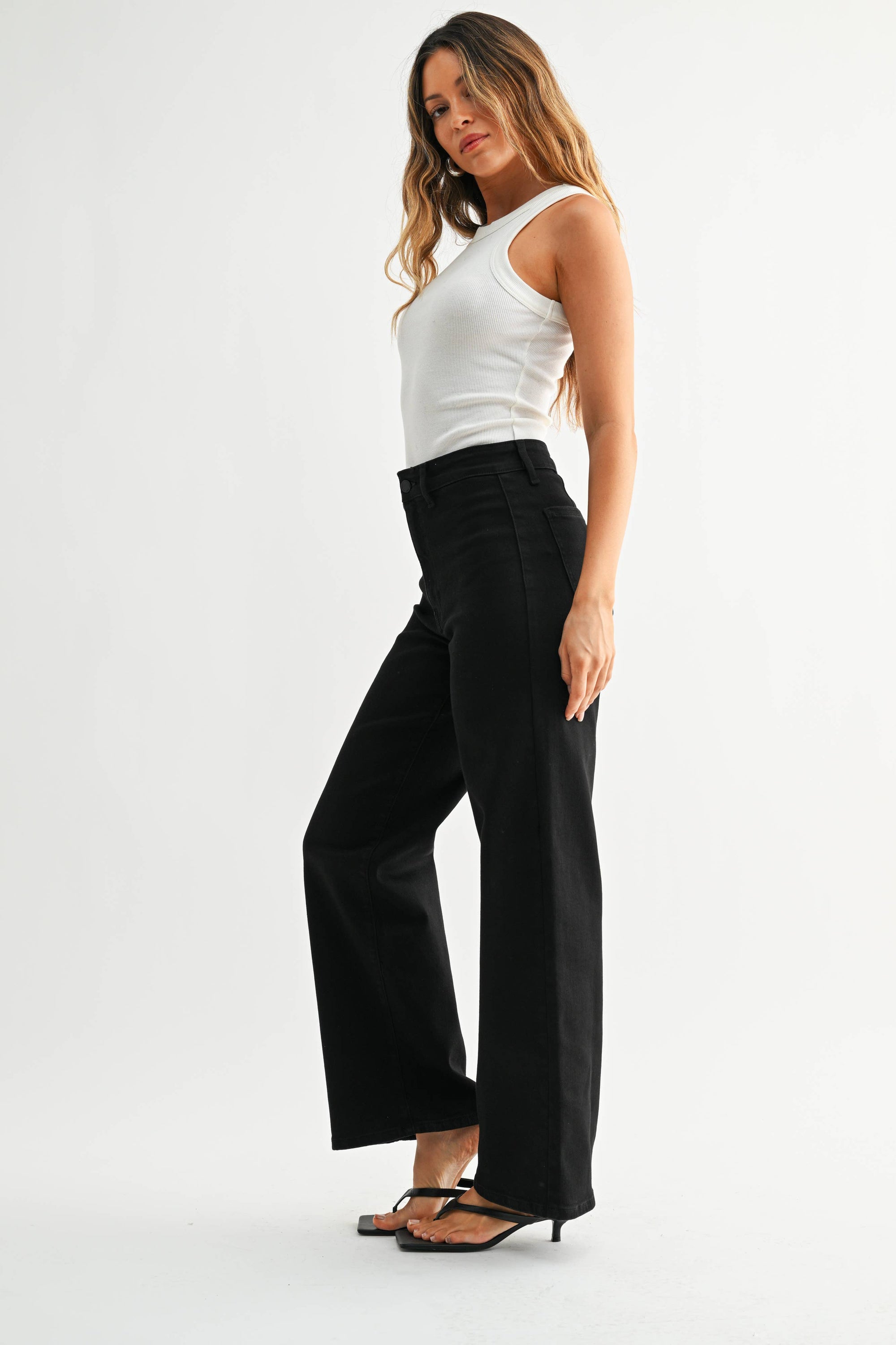 JBD Hidden Pocket High Rise Trouser - Black