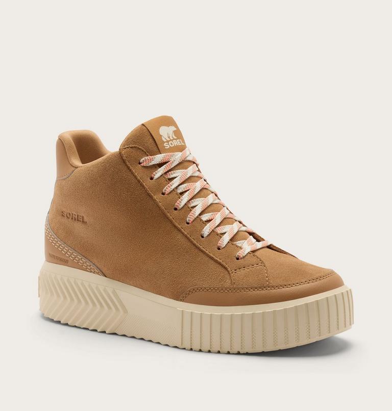 Sorel Ona Ave Zip Mid Waterproof Boot in Tawny Buff, Chalk, detail view