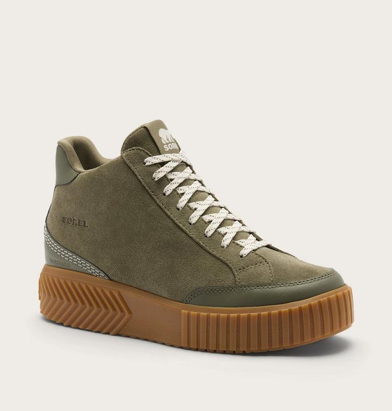 Sorel Ona Ave Zip Mid Waterproof Boot in Stone Green, Gum 2, detail view