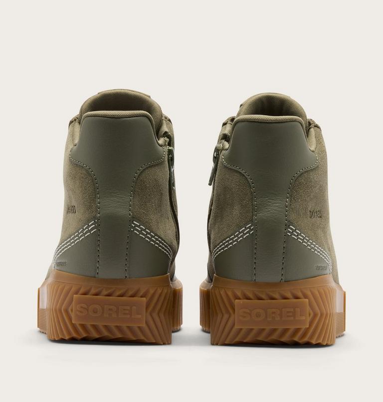 Sorel Ona Ave Zip Mid Waterproof Boot in Stone Green, Gum 2, back view