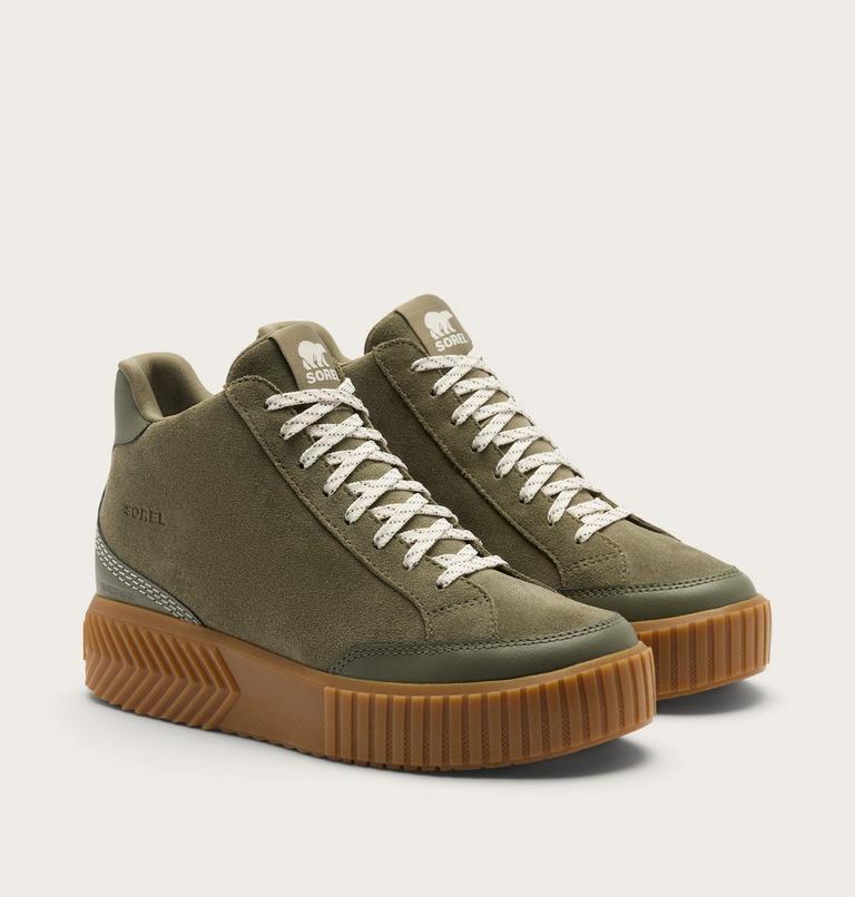Sorel Ona Ave Zip Mid Waterproof Boot in Stone Green, Gum 2, alternate front view