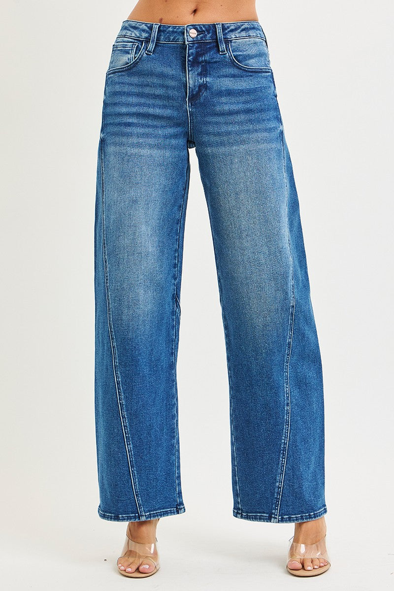 Risen Slouchy Barrel Jean - Dark