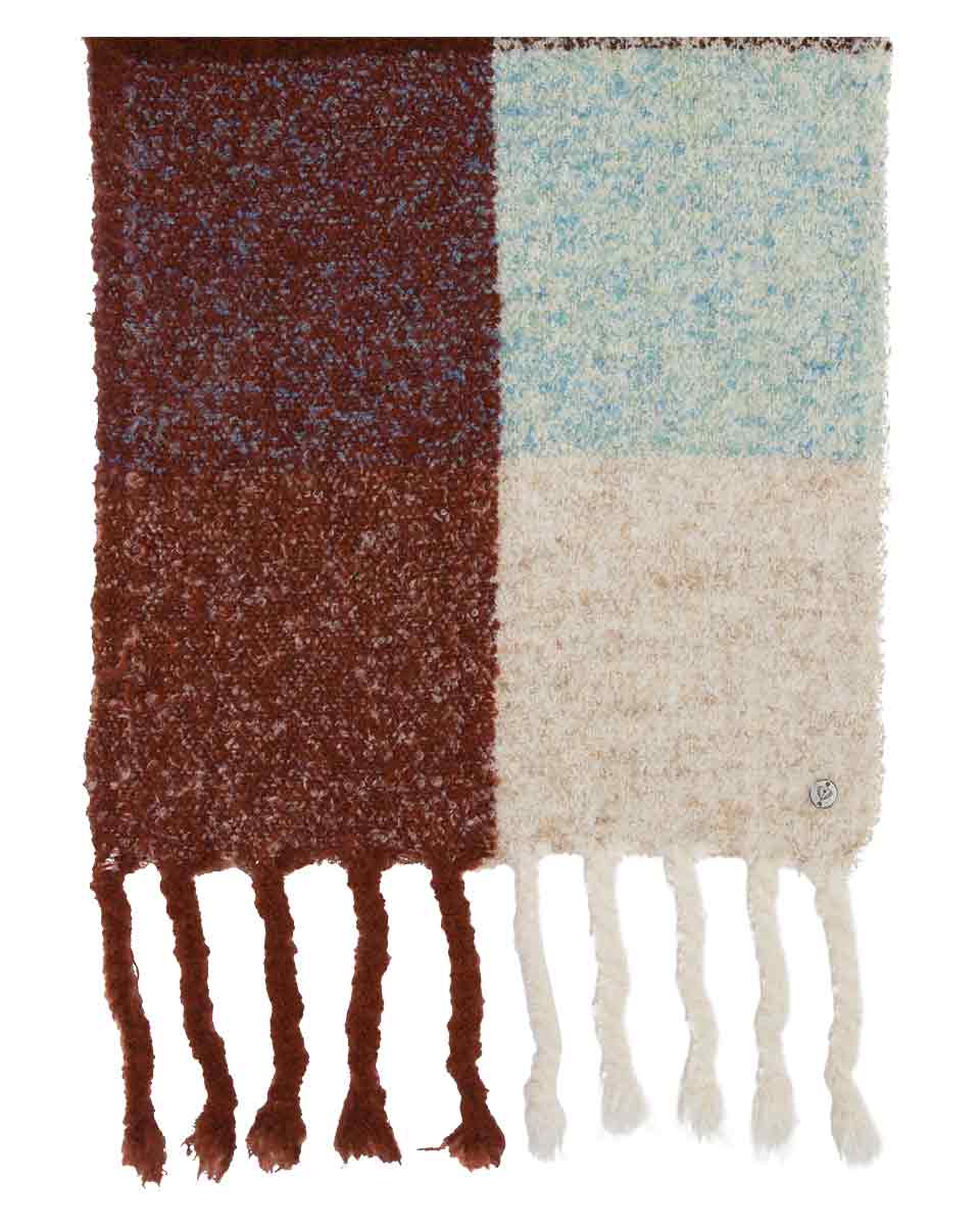 Boucle Colorblock Scarf: Butter cream