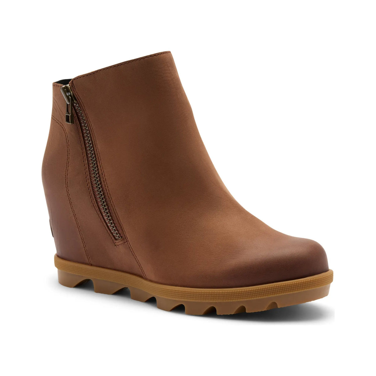 Sorel Joan Rhapsody Zip Wedge Boot in Dark Auburn, Gum 2, alternate view