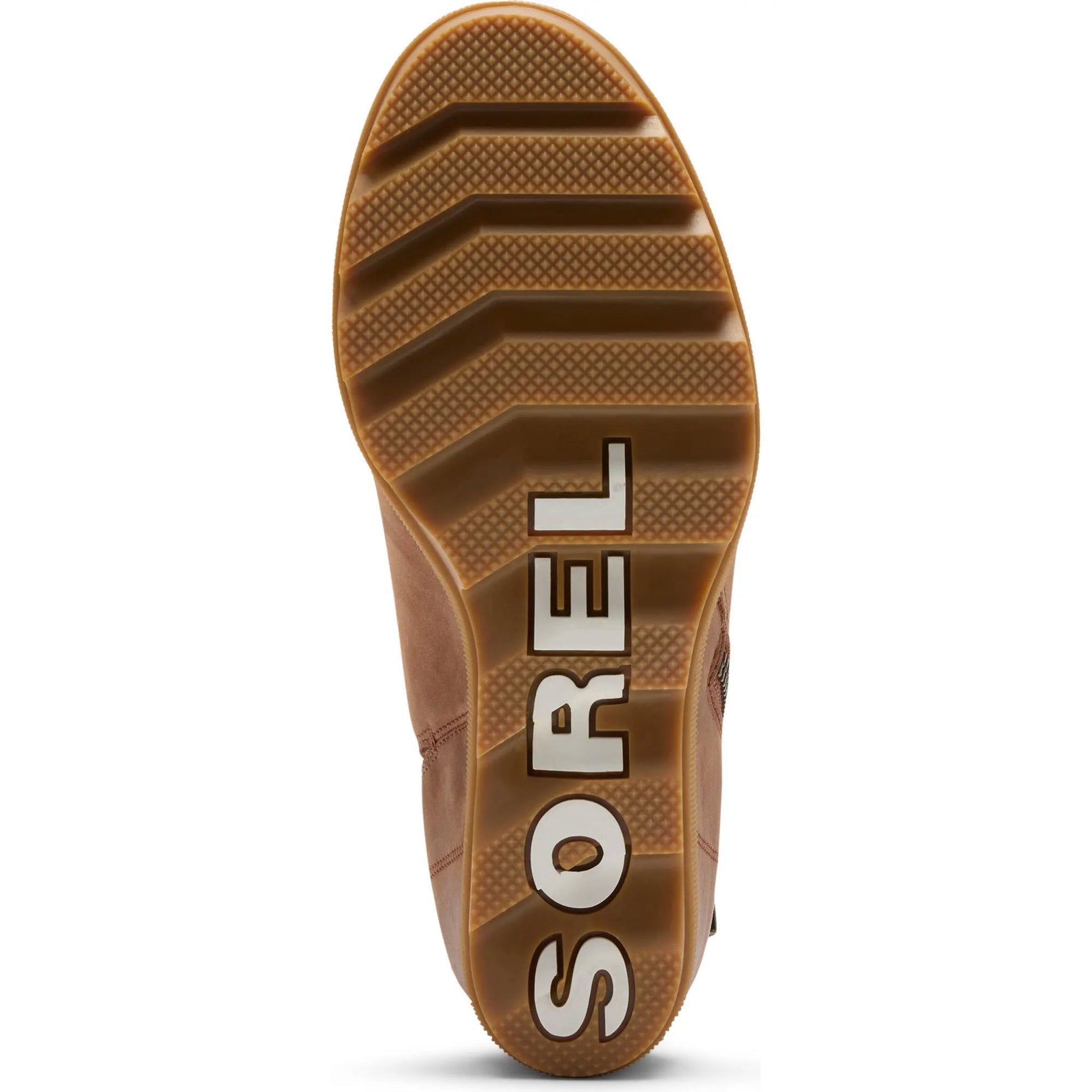 Sorel Joan Rhapsody Zip Wedge Boot in Dark Auburn, Gum 2, detail view
