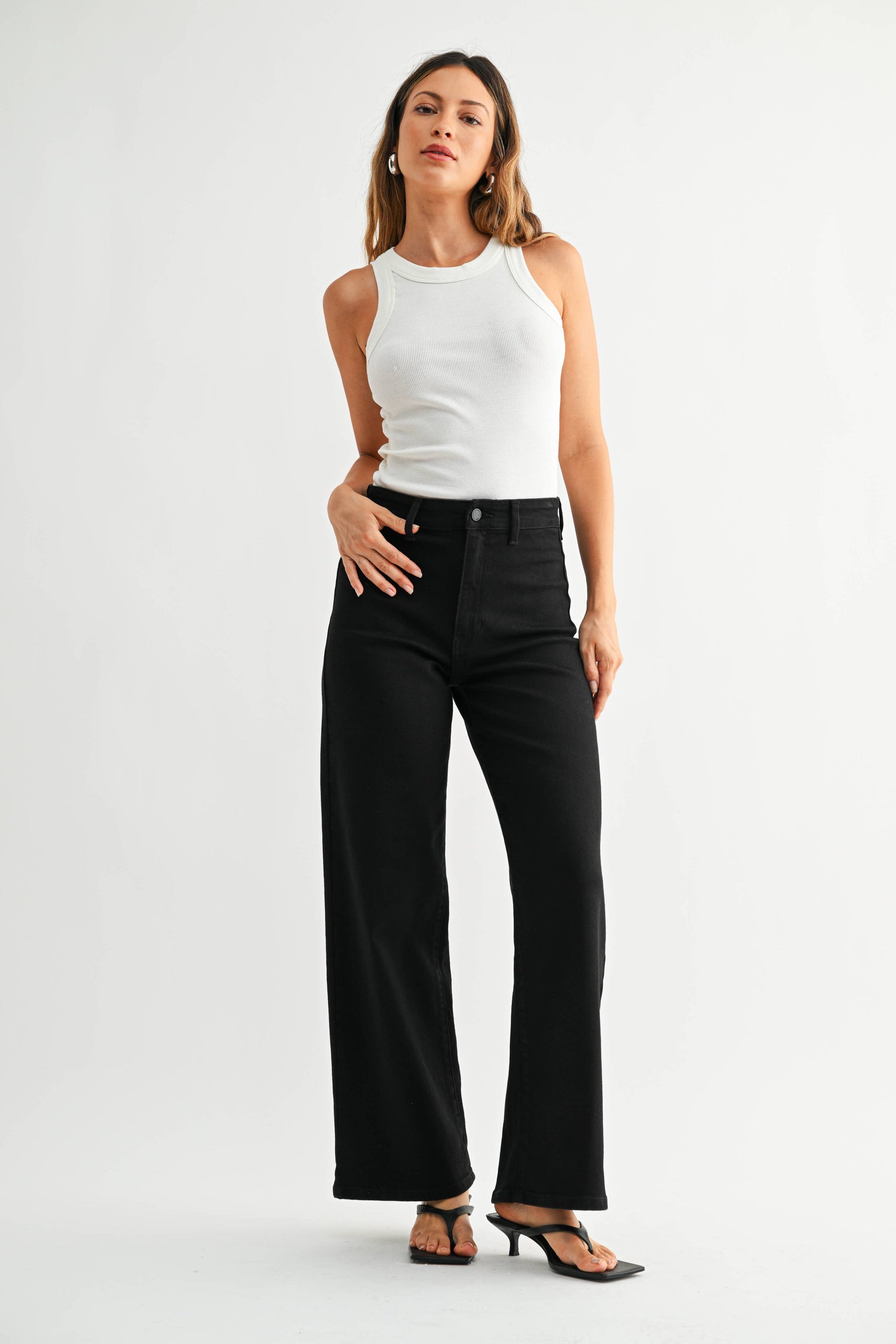 JBD Hidden Pocket High Rise Trouser - Black