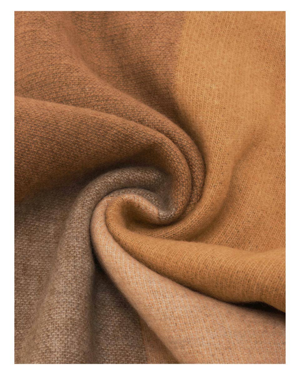 Colourblock Chevron Cashmink Scarf: Soft beige