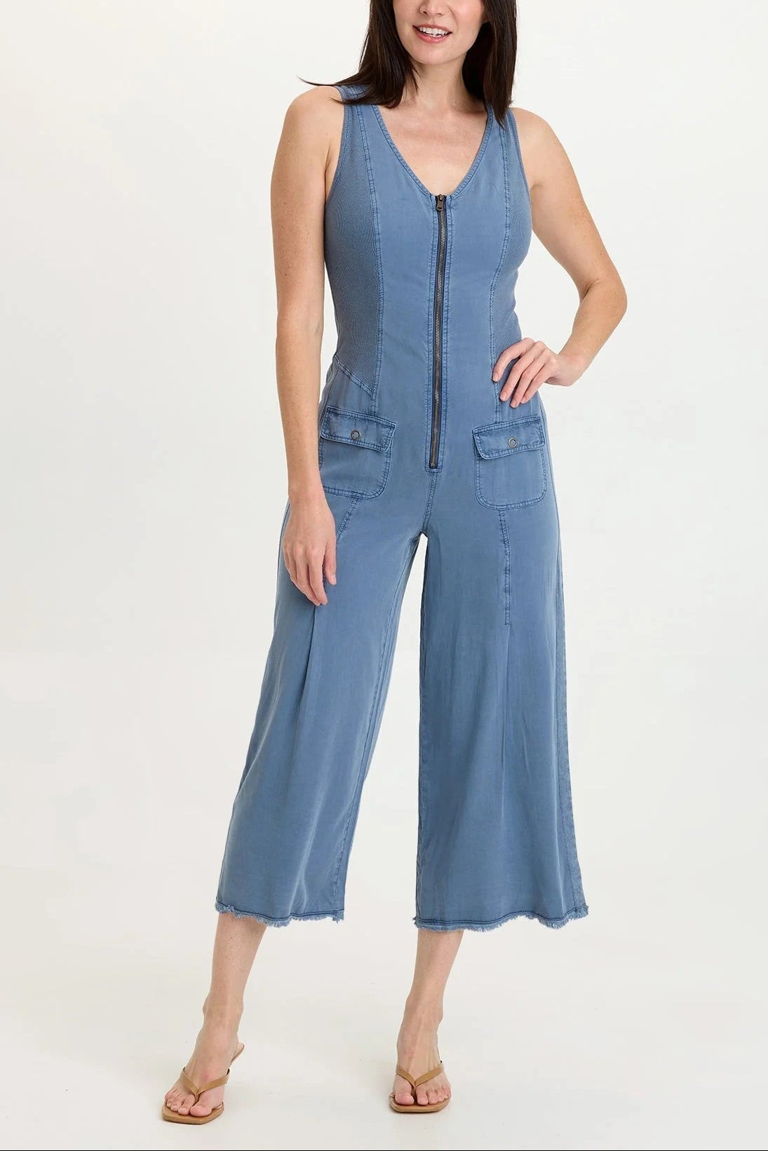 XCVI Wearables Linette Twill Jumpsuit - Hypnotic Pigment