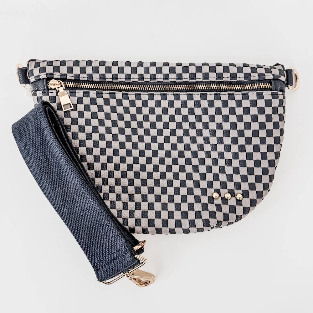 Westlyn Woven Bum | Checkered Gray/Navy