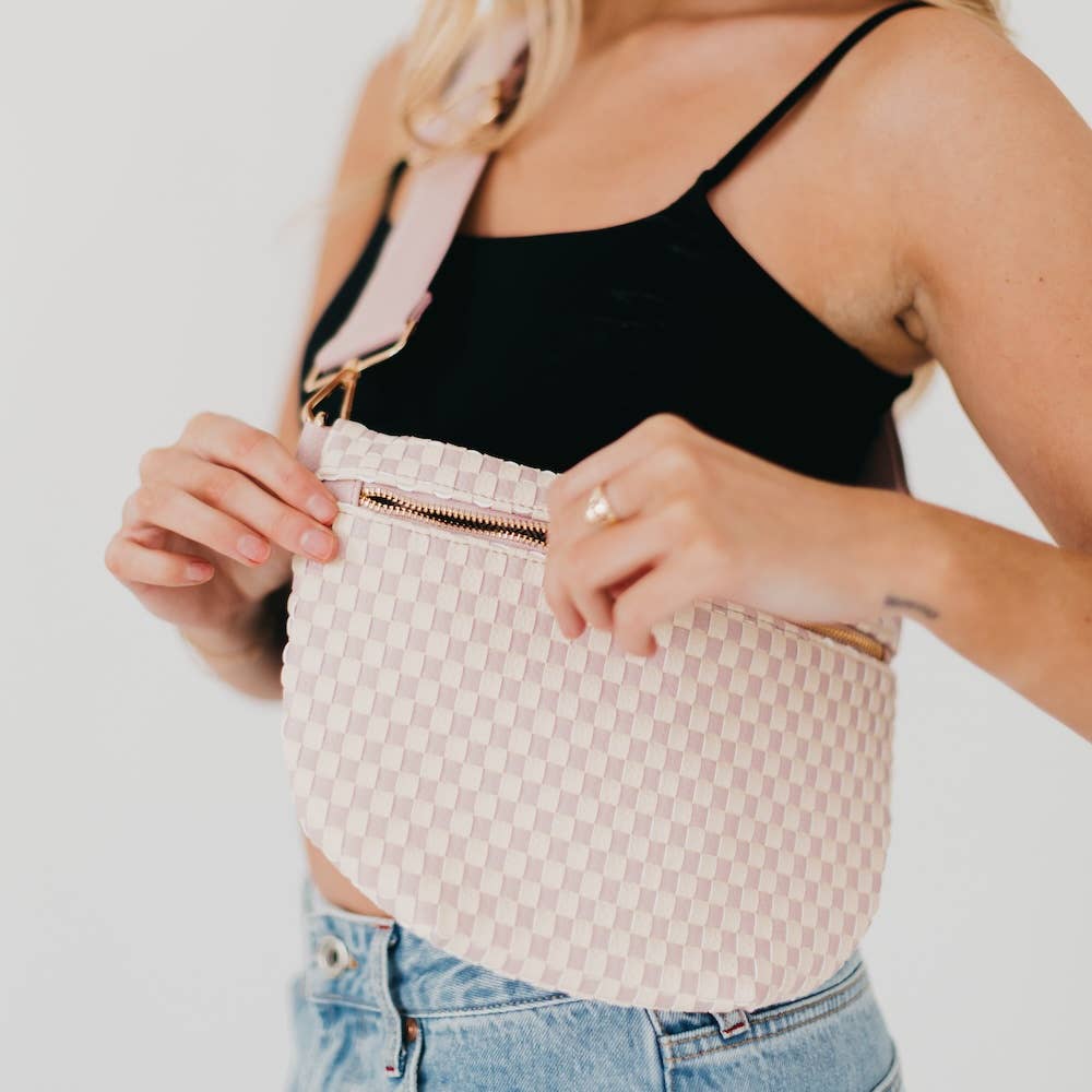 Westlyn Woven Bum | Checkered Gray/Navy