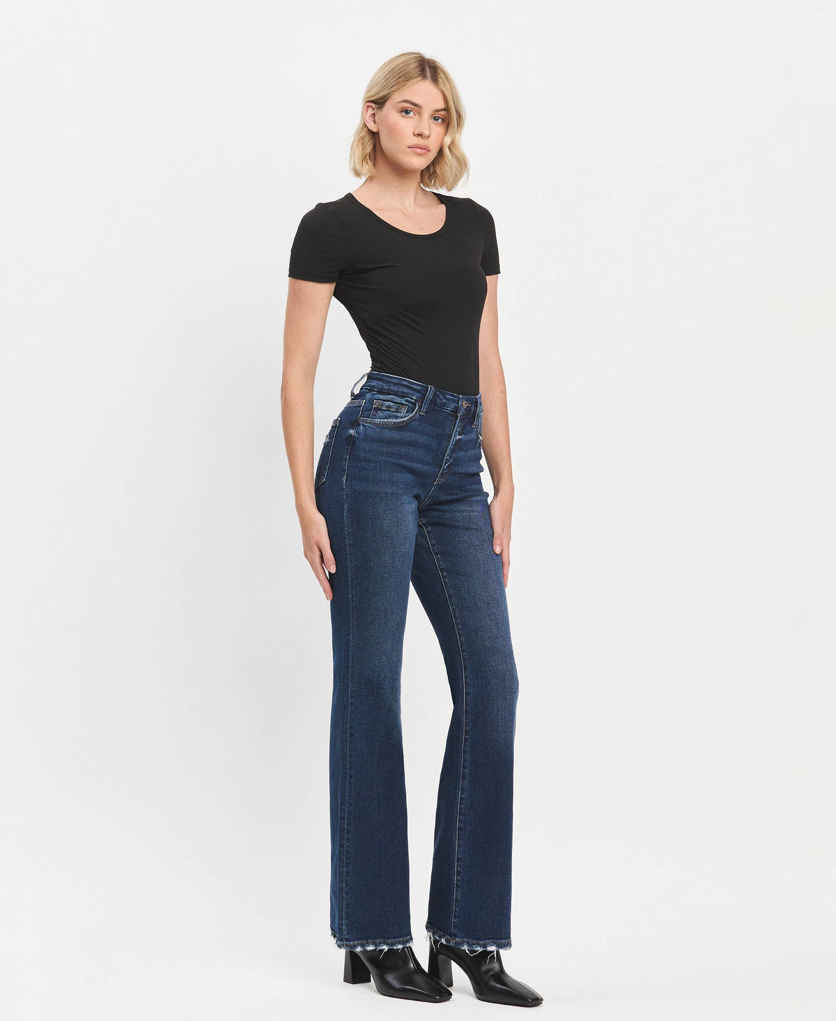 Vervet Bella Flare Jeans in Restructure dark wash