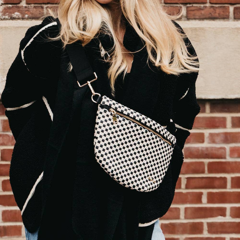 Westlyn Woven Bum Bag -  Checkered Coffee