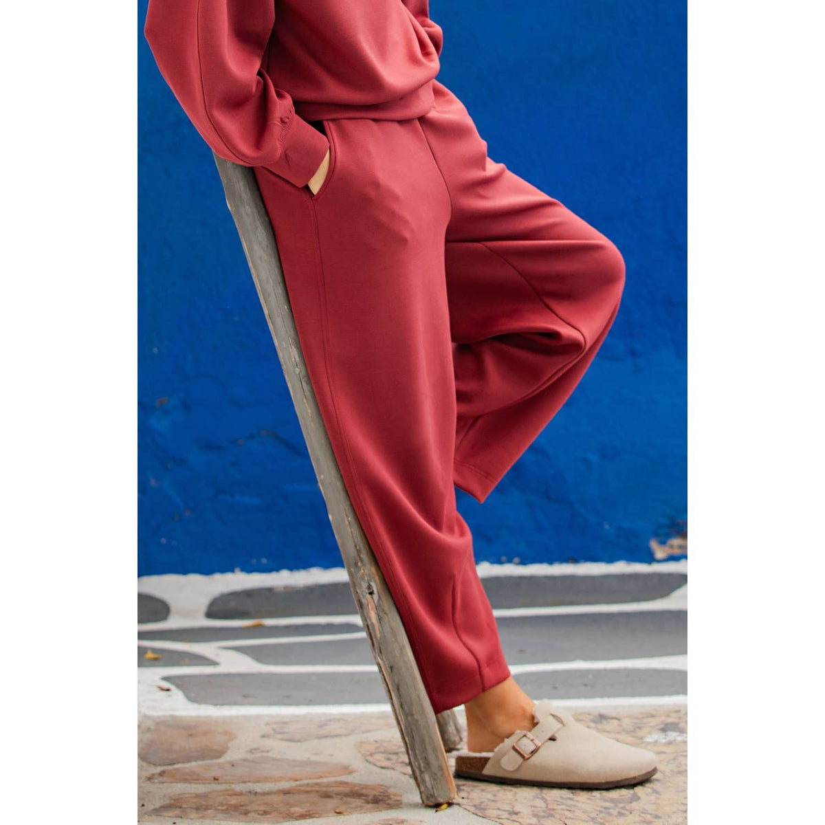 Modal Scuba Flow Barrel Pant- Merlot