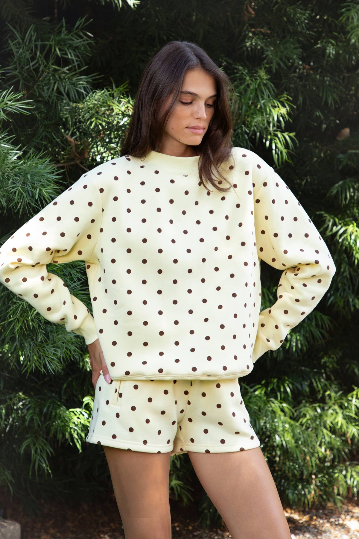 TICTOC Pippa Polka Dot Sweatshirt - Pink/Brown