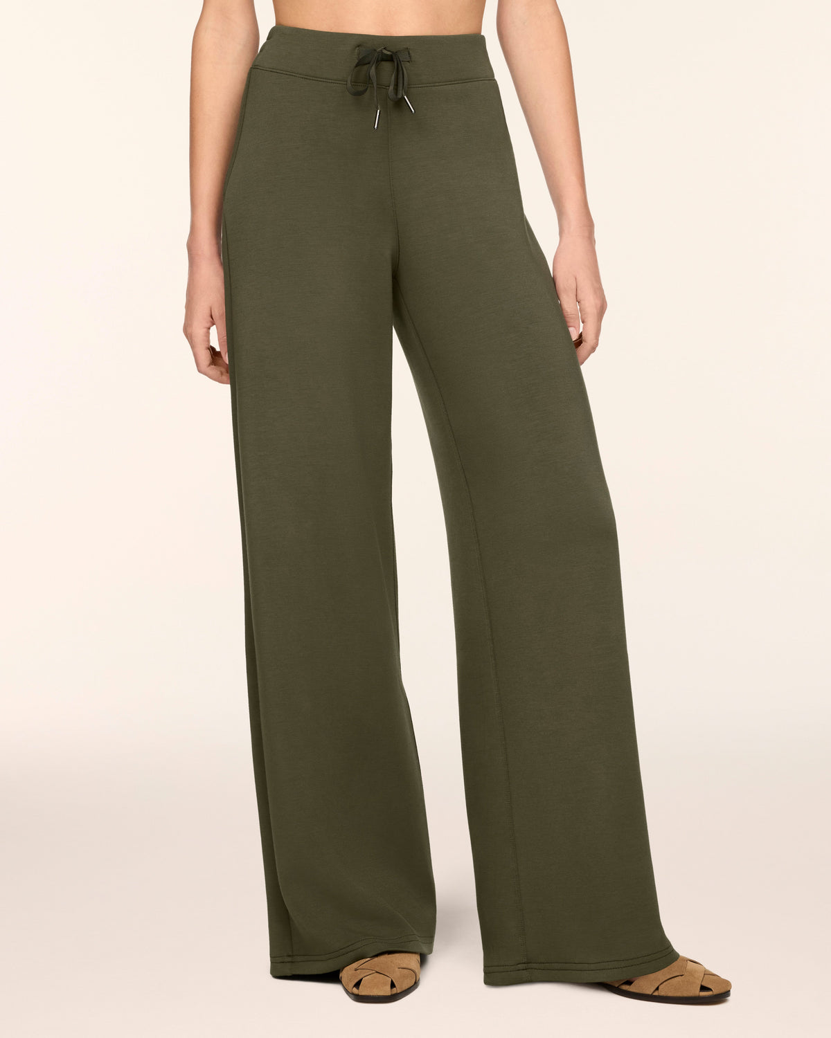 Spanx Wide Leg Pants in Monstera - front view