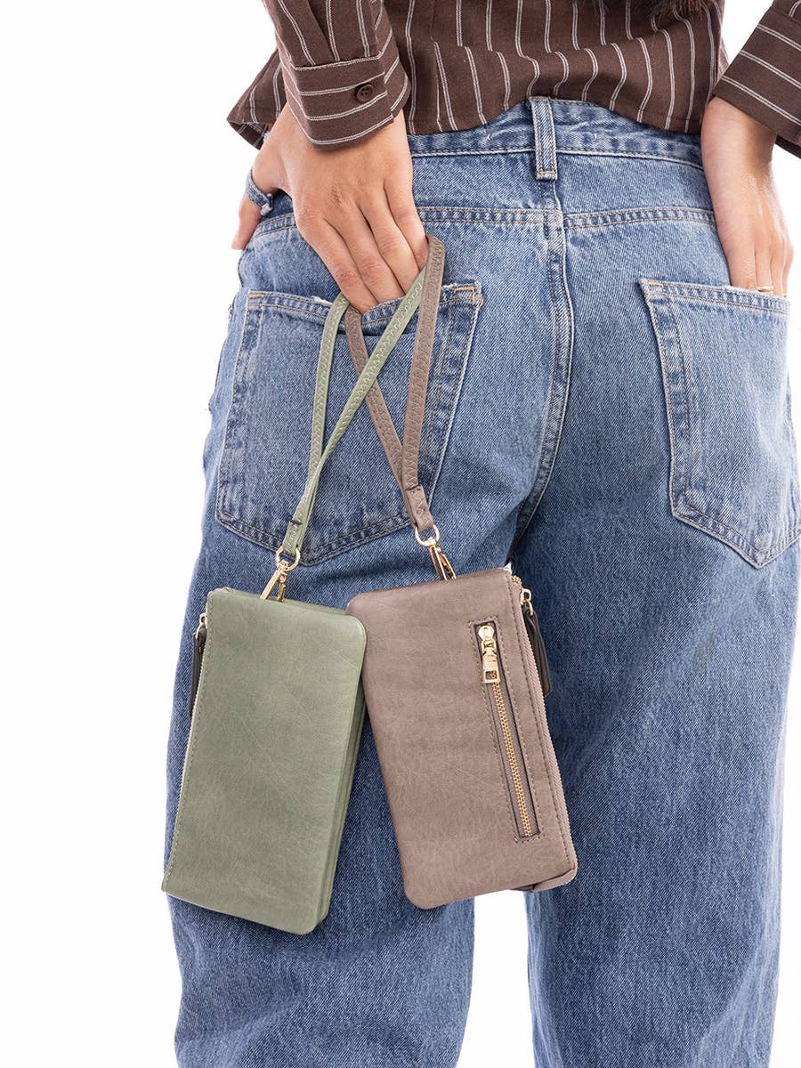Ariel Wristlet/Wallet-Charcoal