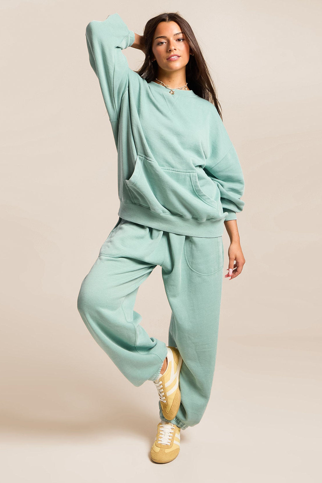 Free People Slow It Down Jogger in Aqua