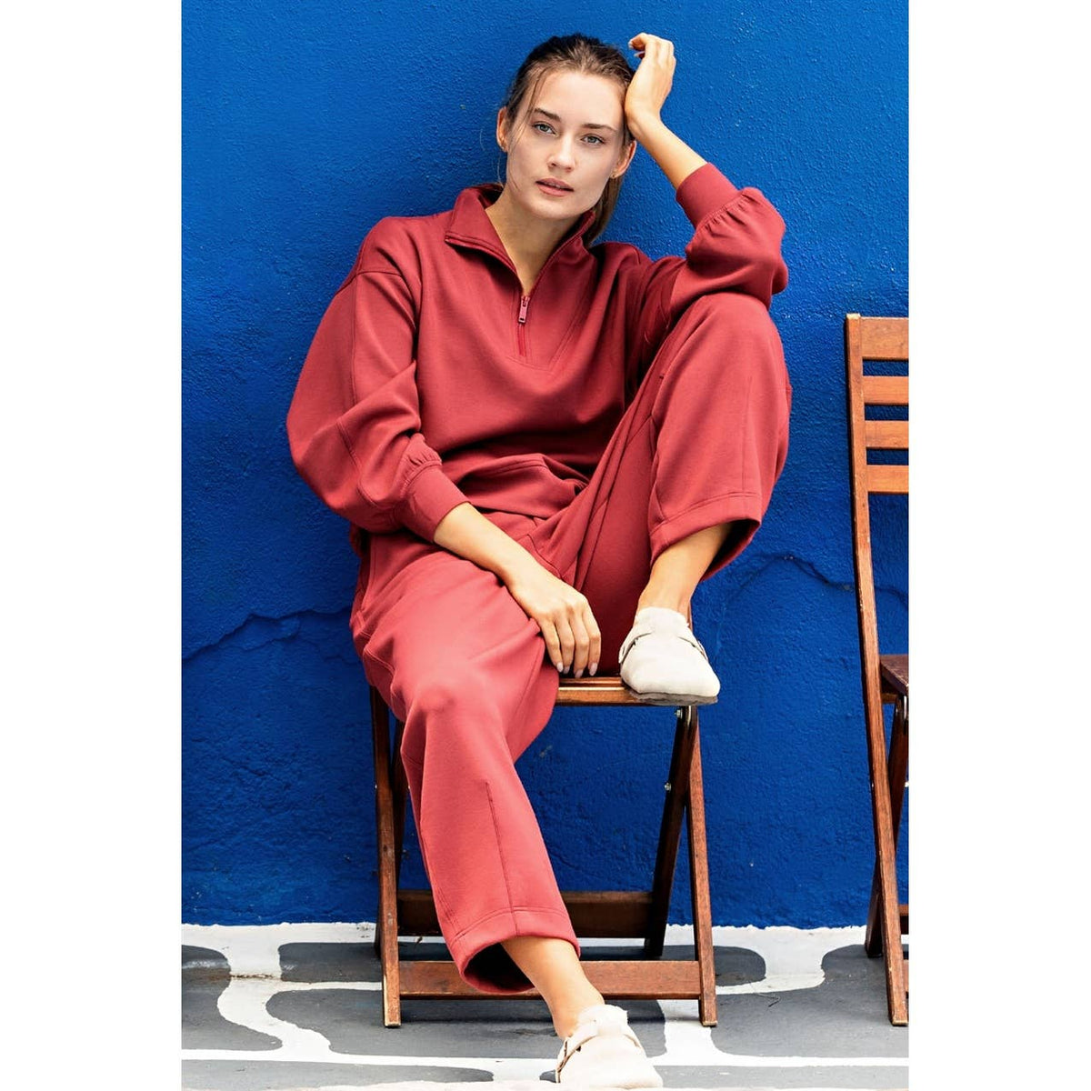 Modal Scuba Flow Barrel Pant- Merlot