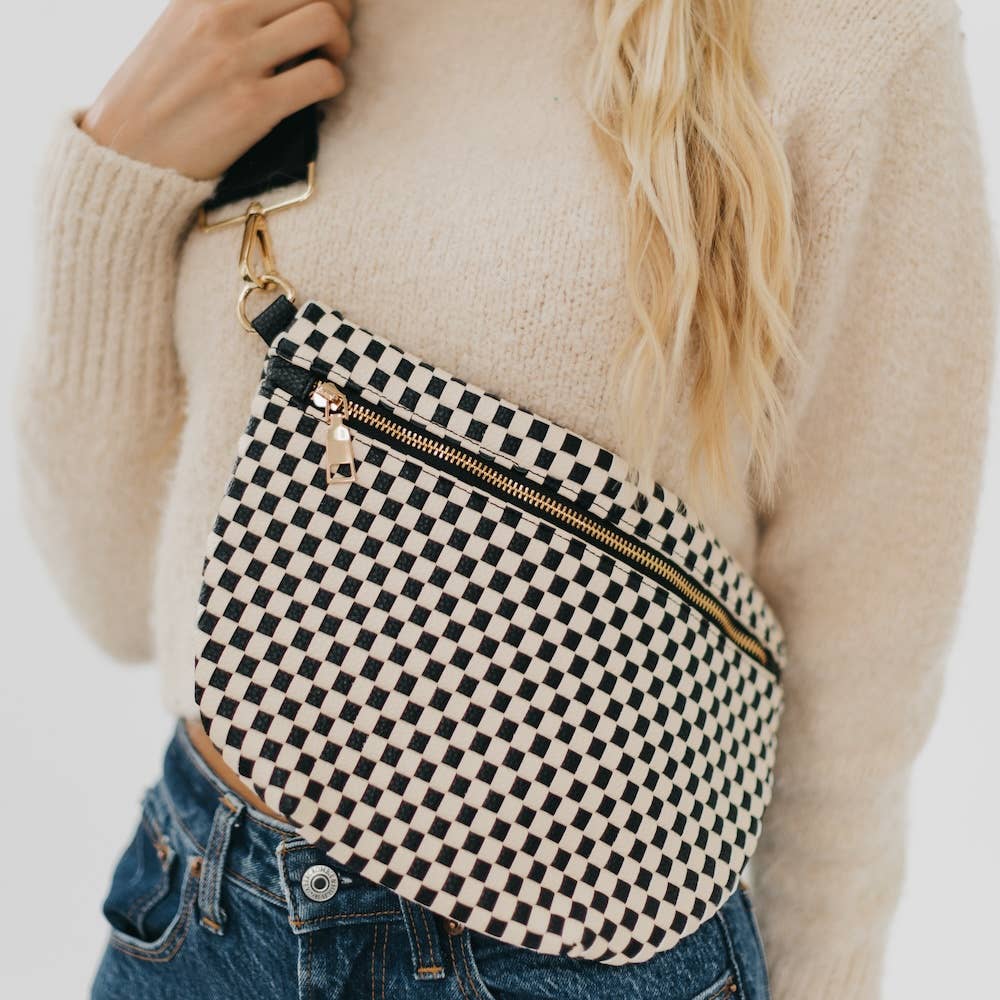 Westlyn Woven Bum | Checkered Gray/Navy