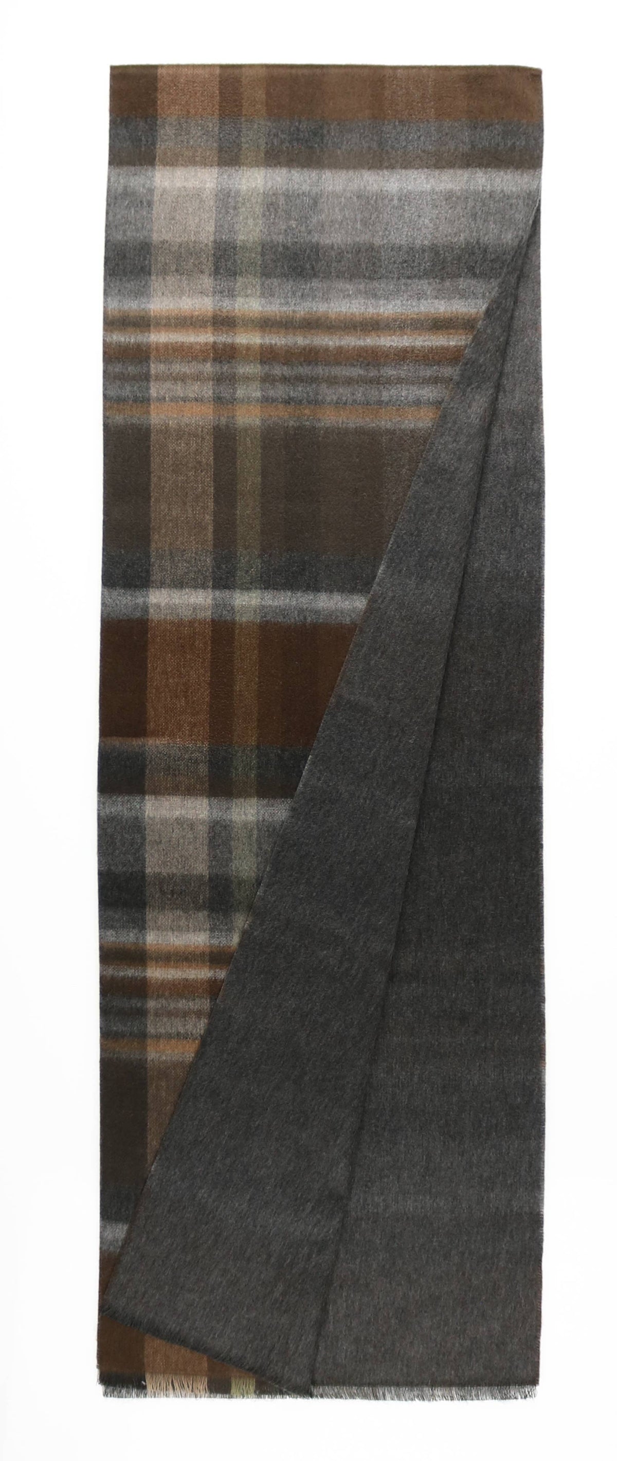Multi Plaid/ Solid Reversible: Dark Olive