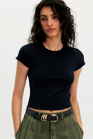 Free People Protagonist Tee in Black - front view