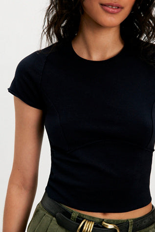 Free People Protagonist Tee in Black - detail view