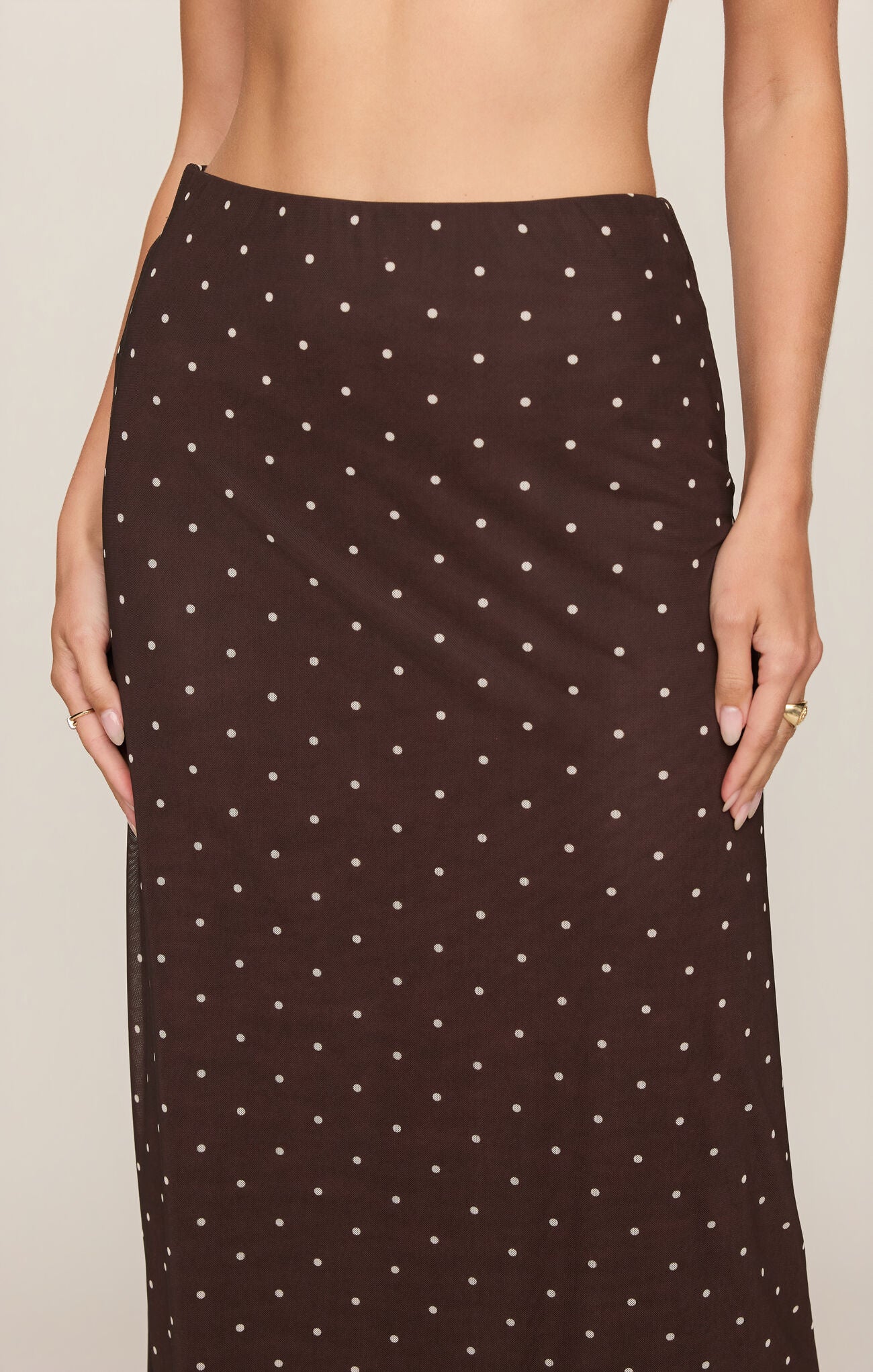 Z Supply Eda Polka Dot Midi Skirt - Chocolate