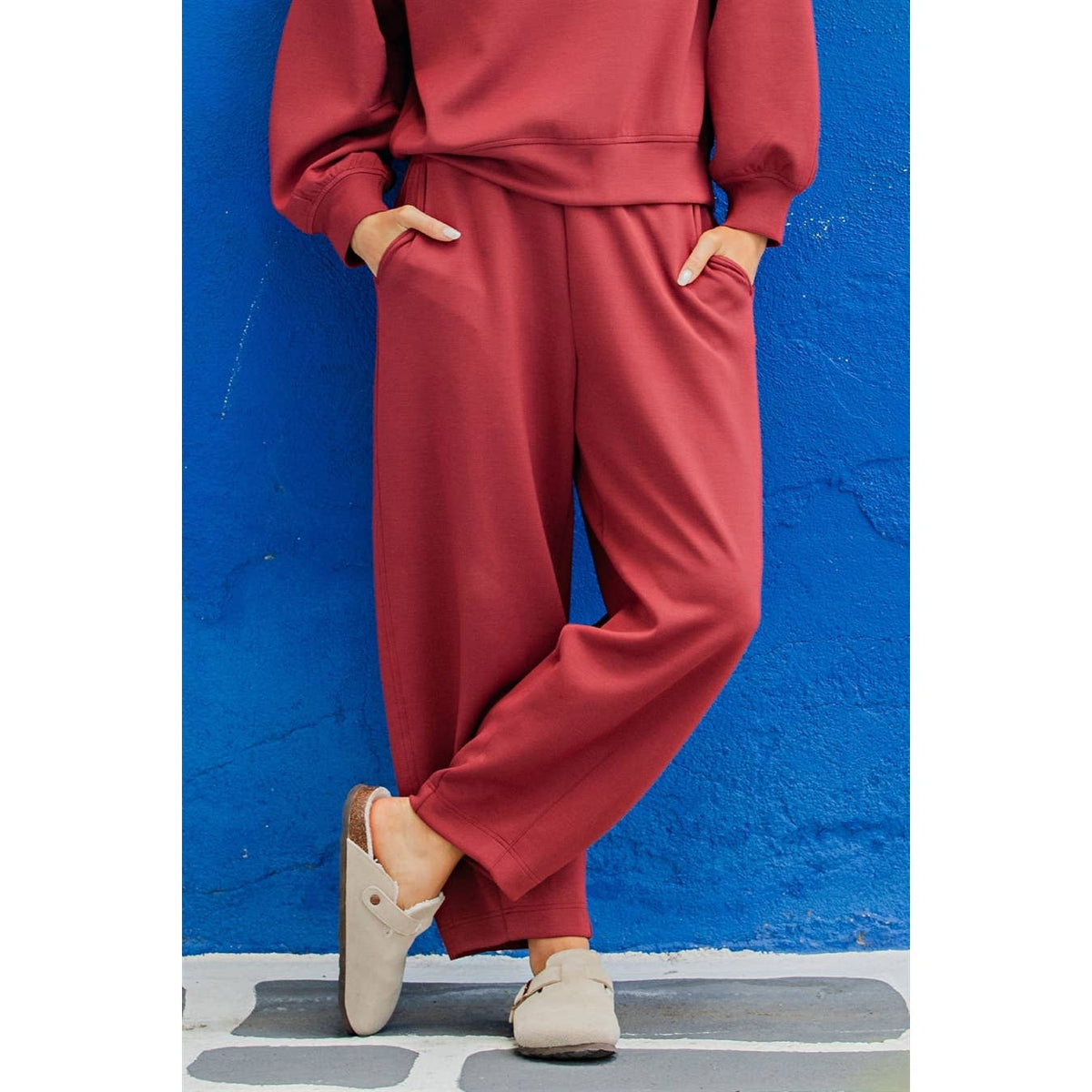 Modal Scuba Flow Barrel Pant- Merlot