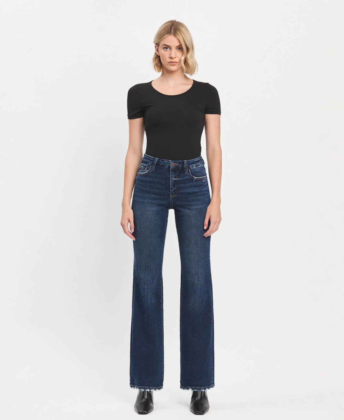 Vervet Bella Flare Jeans in Restructure dark wash