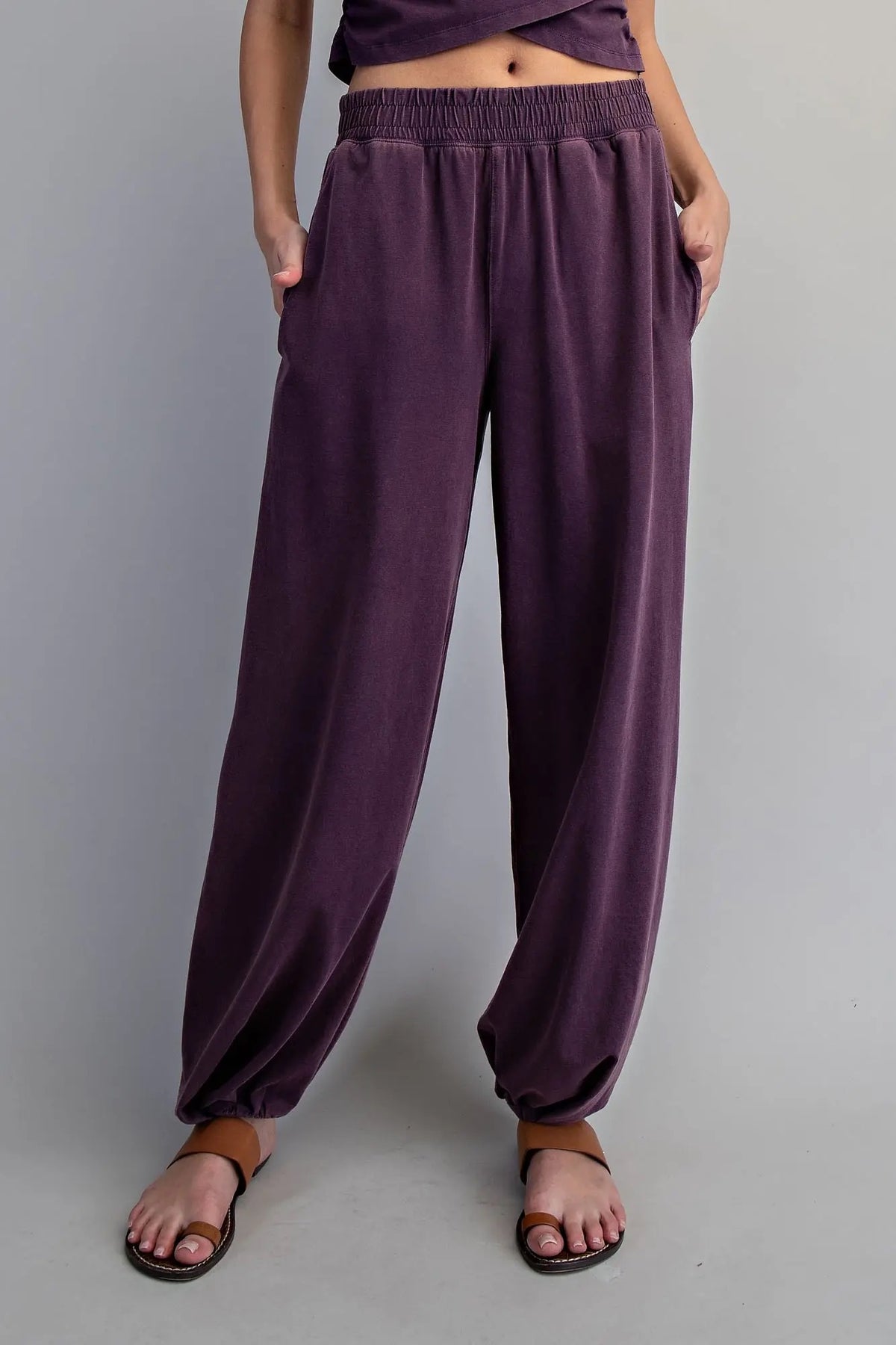 Eesome Solid Pocket Jogger-Deep Fig