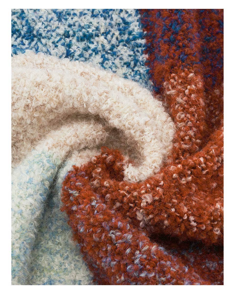 Boucle Colorblock Scarf: Butter cream