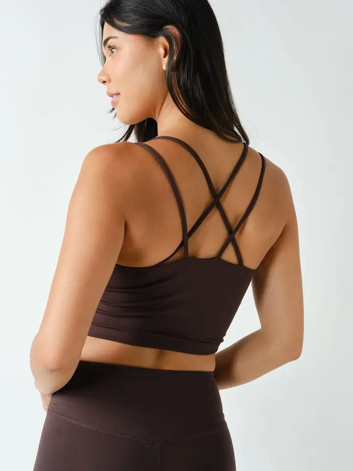 Venice Criss Cross Sports Bra - Truffle